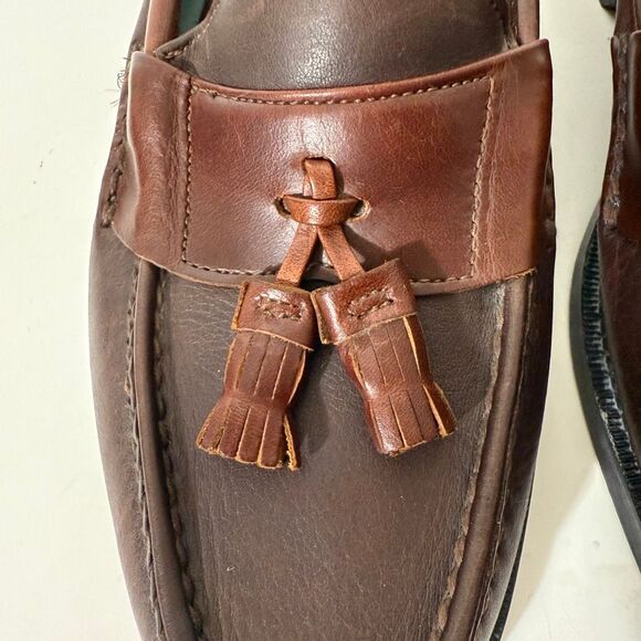 Dexter Walk Over Men\'s Vintage Brown Leather Tassel USA Slip On‎ Loafer Size 8.5 main image 5